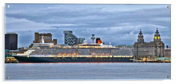 QUEEN ELIZABETH ( Cunard Ship ) Acrylic by raymond mcbride