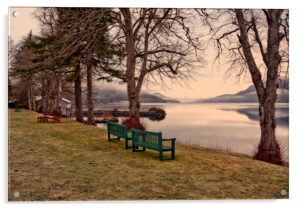 LOCH NESS (View from the abbey lawn) Acrylic by raymond mcbride