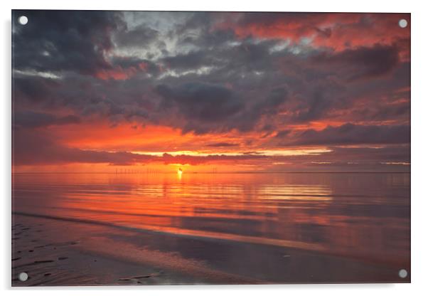 SUNSET (Fiery red sky) Acrylic by raymond mcbride