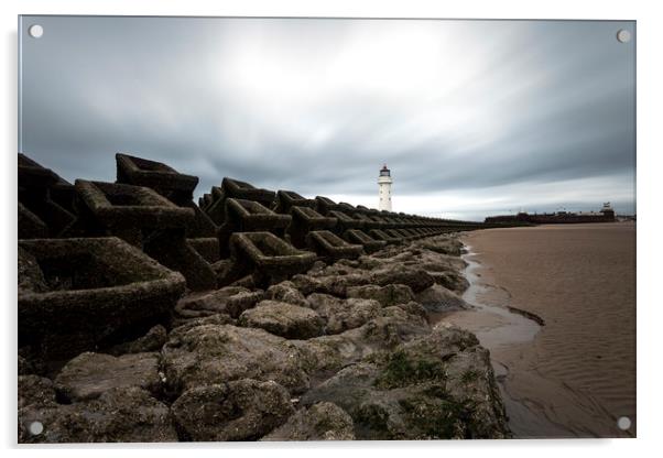 Perch Rock Lighthouse (Low P.O.V.) Acrylic by raymond mcbride