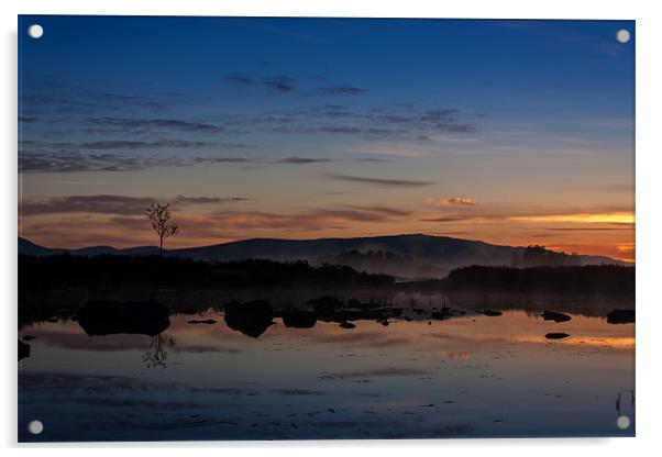 Lochan na h-Achlaise Sunrise Acrylic by Robert Murray