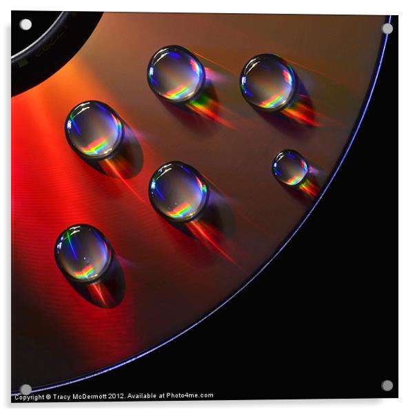 Water drops on CD Acrylic by Tracy McDermott