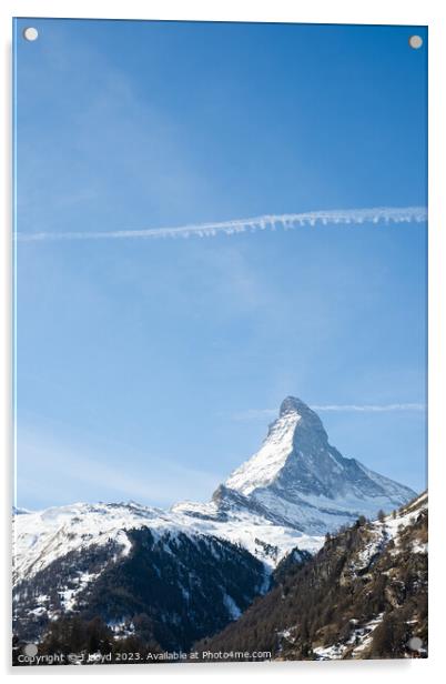 View of the Matterhorn from Zermatt, Switzerland Acrylic by J Lloyd