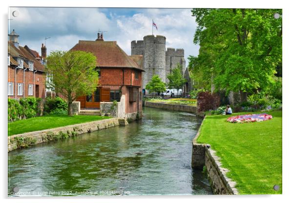 Great Stour river in Westgate Gardens, Canterbury,England. Acrylic by Luigi Petro