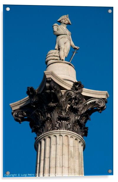 Low angle view of Nelson Column , London, UK. Acrylic by Luigi Petro