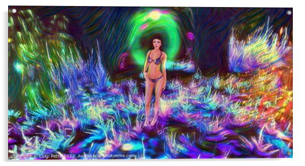 Enchantress in a Mythical Oasis Acrylic by Luigi Petro
