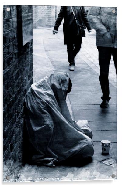 The Lonely Homeless Man Acrylic by Luigi Petro