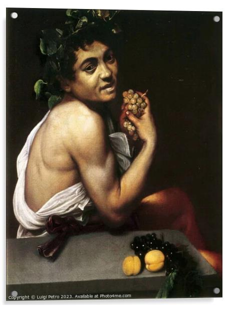 Young Sick Bacchus, Caravaggio, circa 1593, Baroqu Acrylic by Luigi Petro