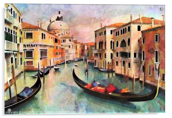 View of the Gran Canal , Venice, Italy. Acrylic by Luigi Petro