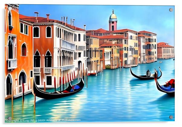 View of the Gran Canal , Venice, Italy. Acrylic by Luigi Petro