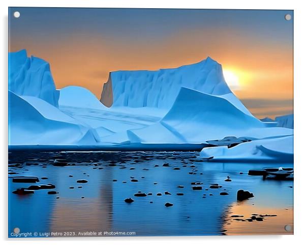 Majestic Icebergs of Antarctica Acrylic by Luigi Petro