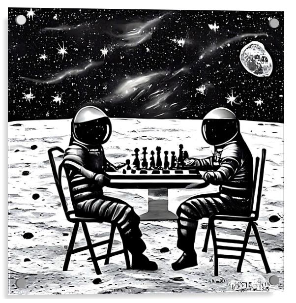 The Ultimate Game of Chess on the Moon Acrylic by Luigi Petro