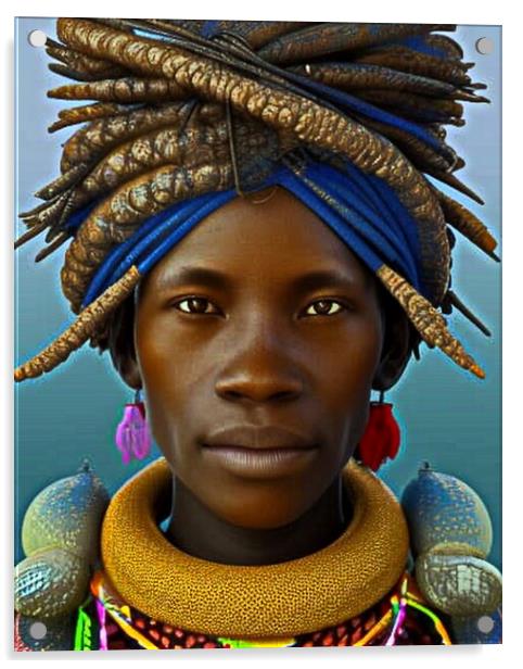 Graceful Bayaka Woman Acrylic by Luigi Petro