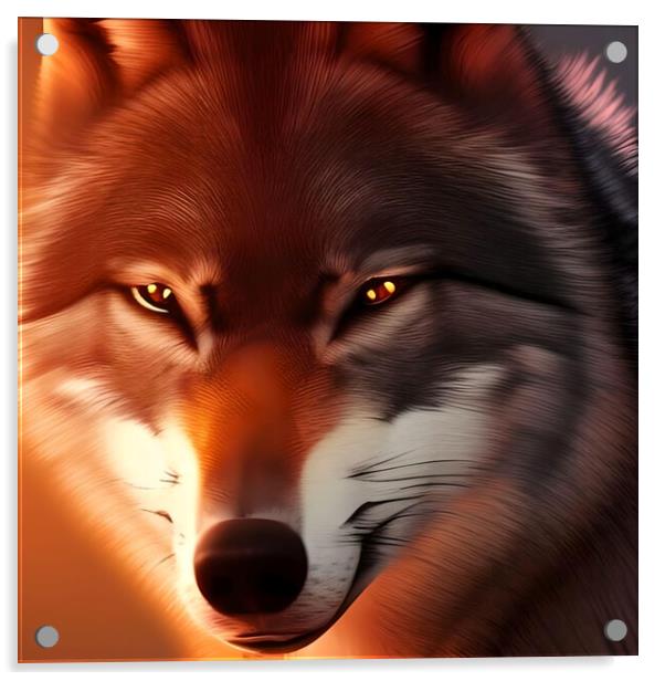 Piercing gaze of a Red Fox. Acrylic by Luigi Petro