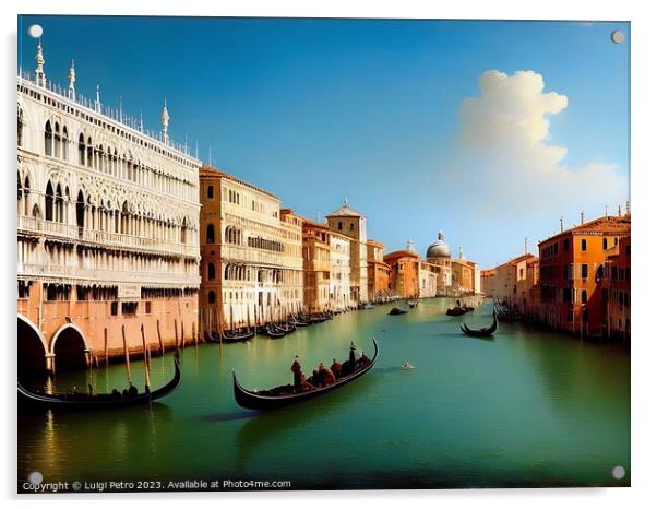 Serenity on the Grand Canal Venice. Acrylic by Luigi Petro