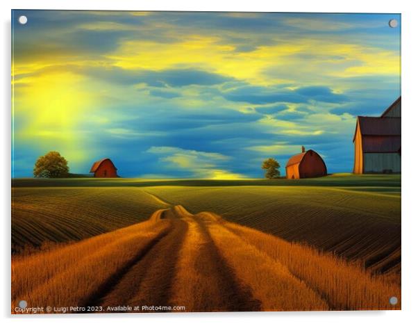 Radiant Tuscan Sunrise Illuminates Countryside Acrylic by Luigi Petro