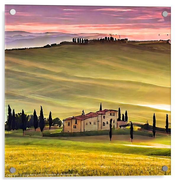 Quintessential Tuscan Panorama Acrylic by Luigi Petro
