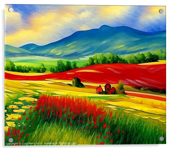 Vibrant Countryside: An AI-Made Portrait Acrylic by Luigi Petro