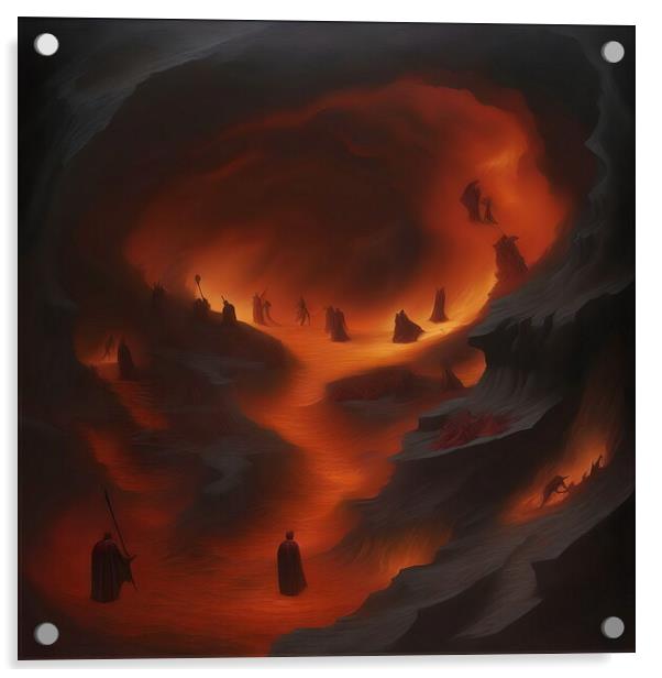 Dante Alighieri ready to enter Hell. 01 Acrylic by Luigi Petro