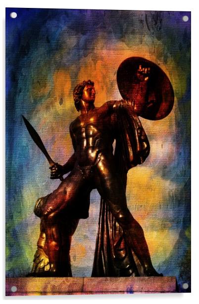 Statue of Achilles in Hyde Park,London. Acrylic by Luigi Petro