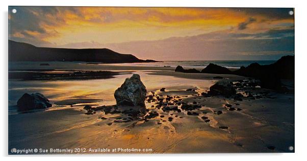 Beach on a peaceful evening Acrylic by Sue Bottomley