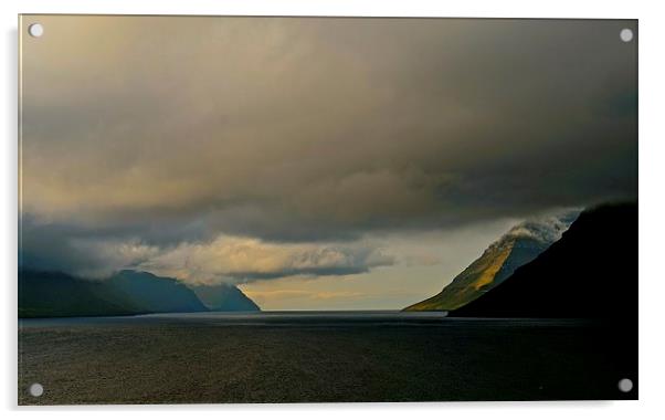  Leaving the Faroe Islands by Sea Acrylic by Sue Bottomley