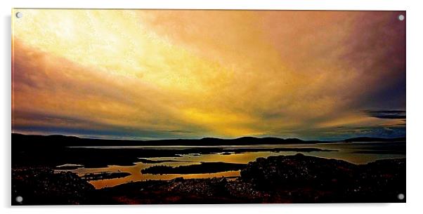 Sunset over Tectonic Plates in Iceland  Acrylic by Sue Bottomley