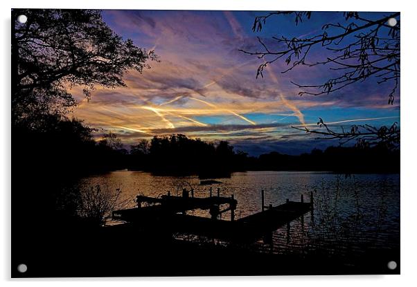 Sunrise over boating lake Acrylic by Sue Bottomley