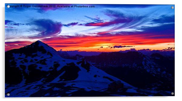 Stelvio Sunset, Italy Acrylic by Roger Cruickshank