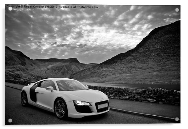 Audi R8 Llyn Ogwen Acrylic by Roger Cruickshank