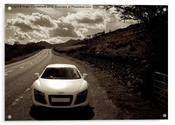 Audi R8 Snowdonia Acrylic by Roger Cruickshank