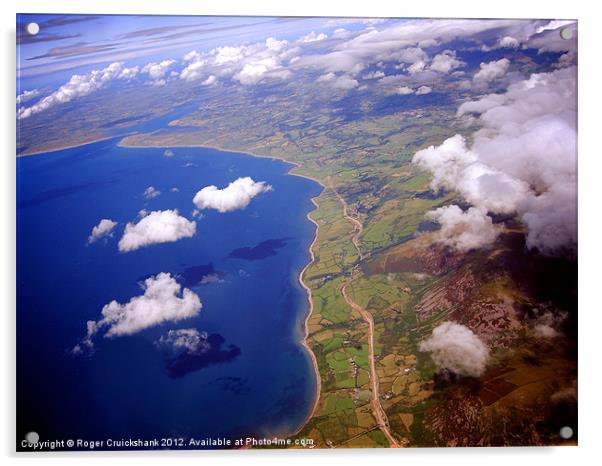 North Wales Coast Bird's Eye Acrylic by Roger Cruickshank