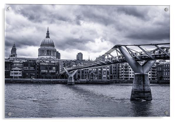The Bridge to St. Pauls Cathedral Acrylic by Junwei Chu