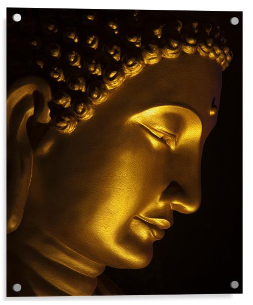 Buddha - Oil Painting Effect Acrylic by Zoe Ferrie