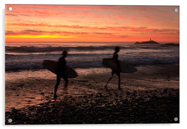 Surfers Sunset Acrylic by David Smith