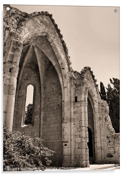 Greek Abbey Arch Acrylic by Brian  Raggatt