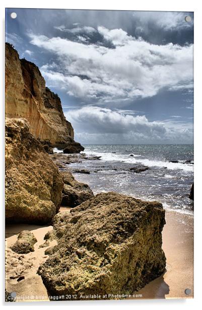 Portugal beach and rock Acrylic by Brian  Raggatt