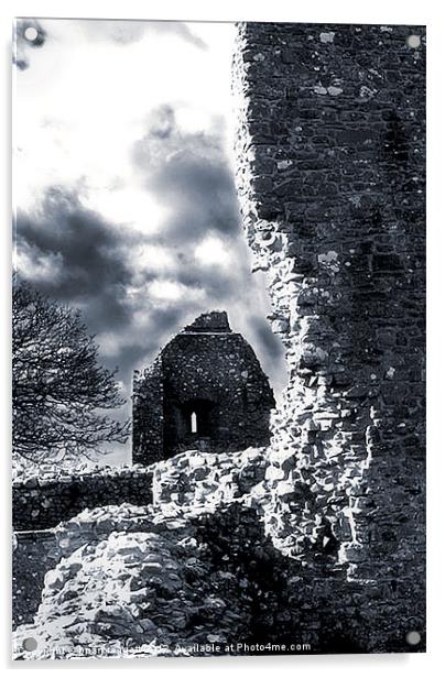 Castle Ruin Wales Acrylic by Brian  Raggatt