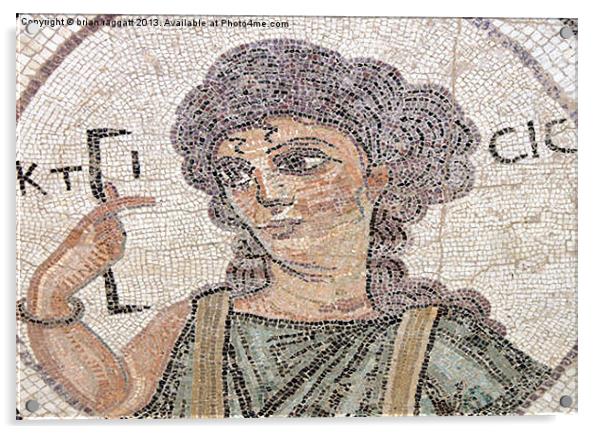 Roman Mosaic Paphos Cyprus Detail Acrylic by Brian  Raggatt