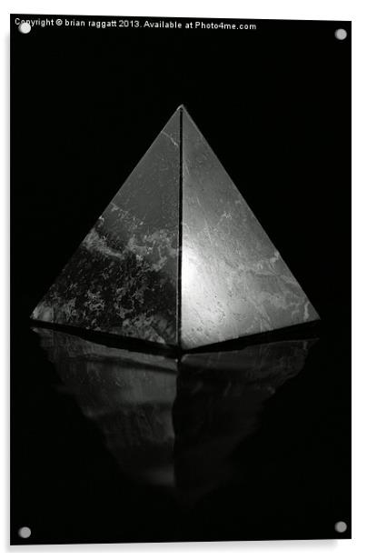 Pyramid on Black Background Acrylic by Brian  Raggatt