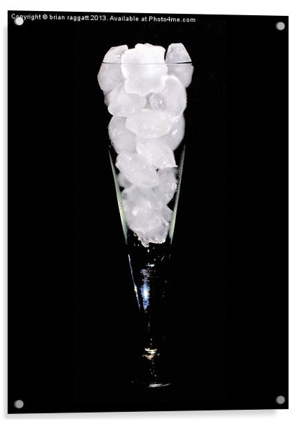 Icecubes in Wine Glass on Black Acrylic by Brian  Raggatt