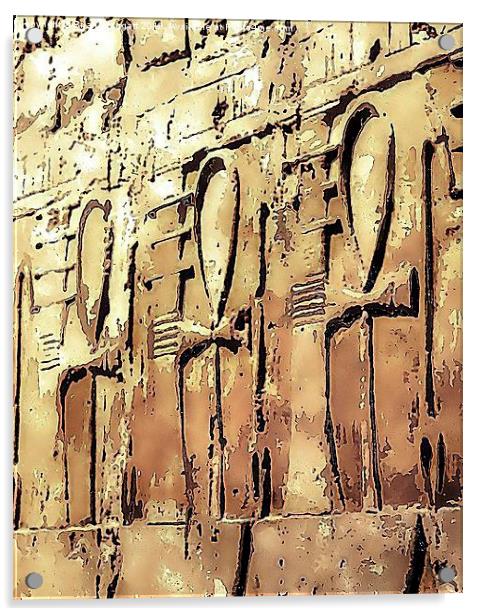 Egyptian Ankh Watercolour Acrylic by Brian  Raggatt