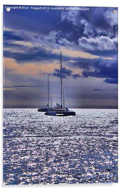  Sunset sailing Acrylic by Brian  Raggatt