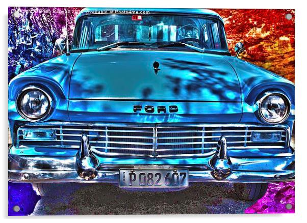  1950's Cuba Ford Acrylic by Brian  Raggatt