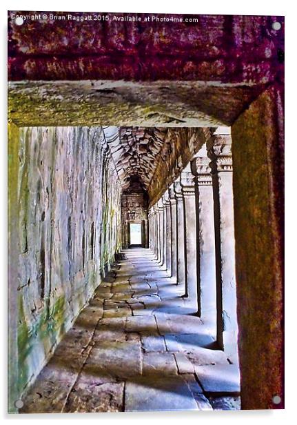  Temple Corridor Angkor Wat Cambodia  HDR Acrylic by Brian  Raggatt