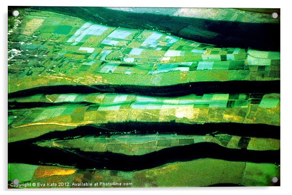 Ecuador patchwork fields Acrylic by Eva Kato
