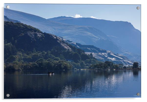 Llyn Pardan lake Llanberis Wales Acrylic by Phil Crean