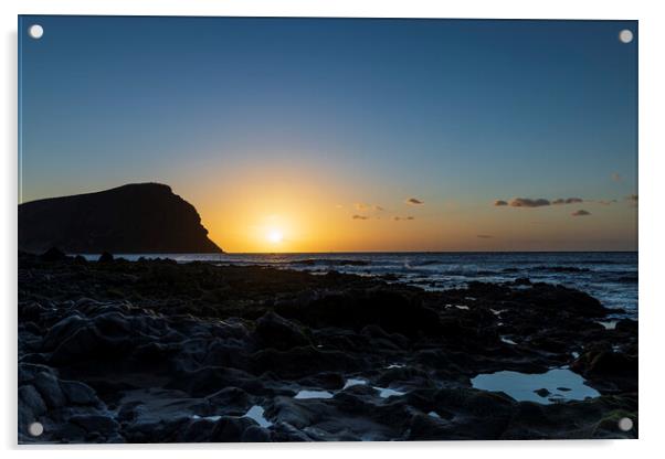 Sunrise at Tejita beach, Tenerife Acrylic by Phil Crean