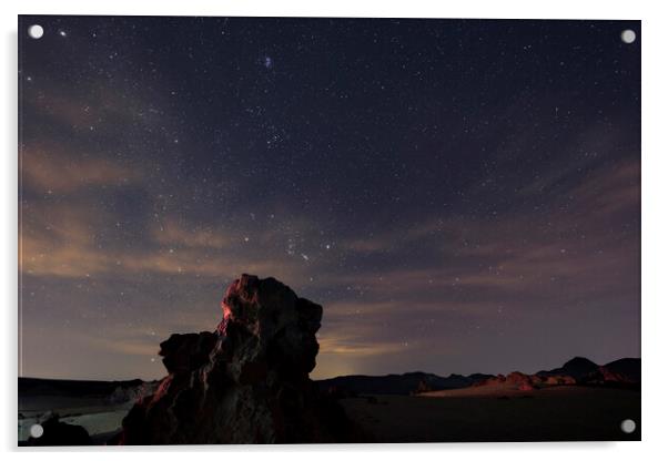 Night sky Tenerife Acrylic by Phil Crean
