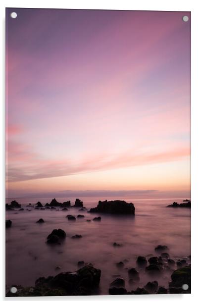 Long exposure seascape Tenerife Acrylic by Phil Crean